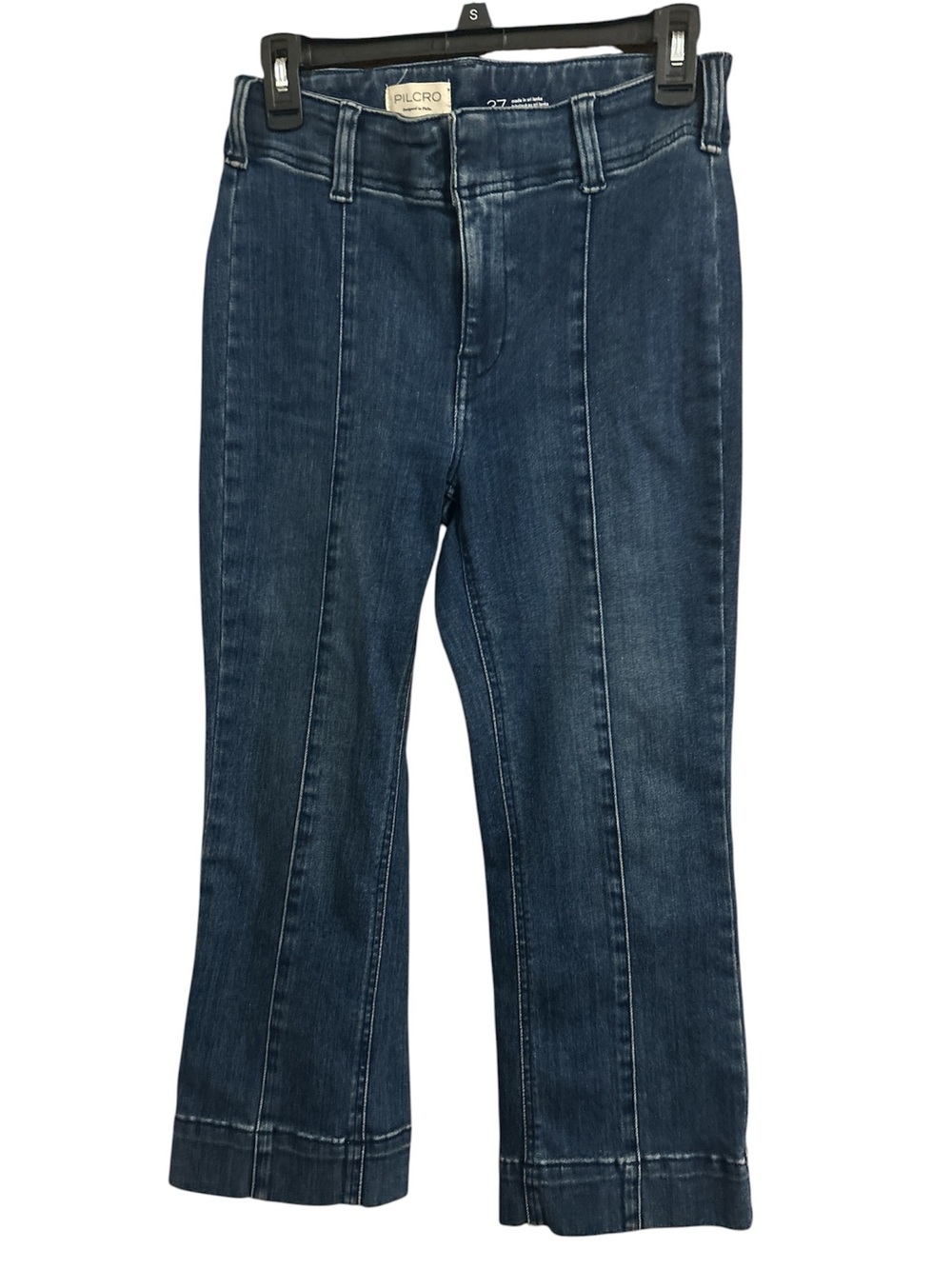 Anthropologie Pilcro Dark Blue Cropped Front-Seam Jeans